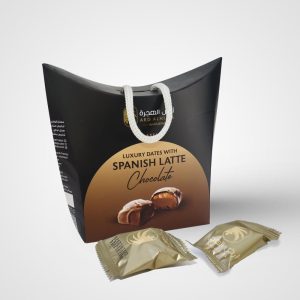 Dates stuffed with Spanish Latte in a Box with a rope